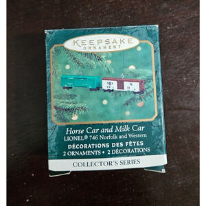 Hallmark Keepsake Ornament Horse Car and Milk Car Lionel 746 Norfolk & Western 2